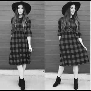 Flamingo Urban Plaid midi dress